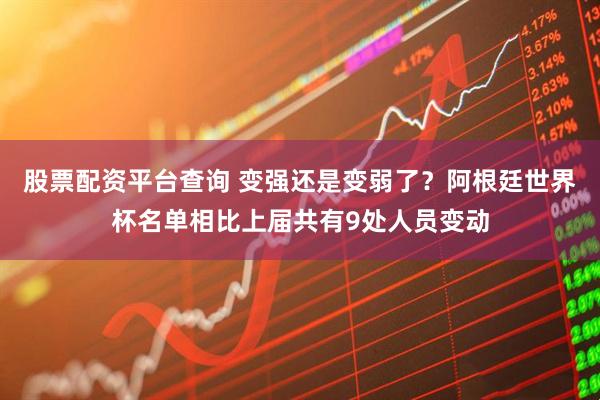 股票配资平台查询 变强还是变弱了？阿根廷世界杯名单相比上届共有9处人员变动